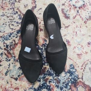 Eileen Fisher Remi d'Orsay Pump 2" Heel Size 6 Black Suede